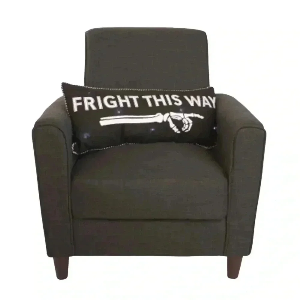 NEW LED LIGHT UP Embroidered Accent / Throw Pillow FRIGHT THIS WAY - SO FUN!!!